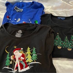 Plus size 3X SET OF 3 Christmas Themed Tops with Embroidery